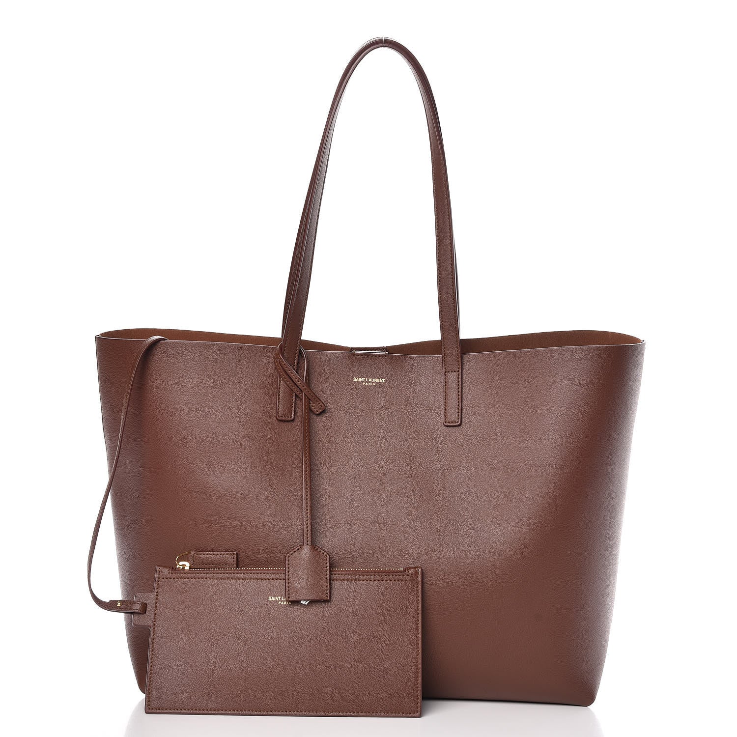 Saint Laurent Calfskin Large Shopping Tote Old Brandy 3 of 9