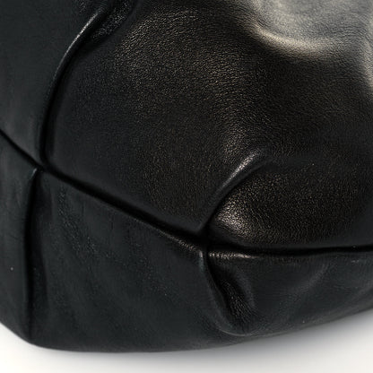 Prada Soft Calfskin Pleated Hobo Black 10 of 12