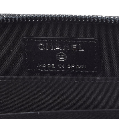 Chanel Caviar Quilted Boy Zip Around Coin Purse Black 6 of 11