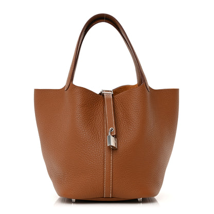 Hermes Taurillon Clemence Picotin Lock 22 MM Gold 1 of 12