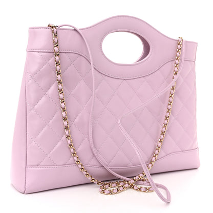 Chanel Shiny Lambskin Quilted 31 Shopping Bag Light Purple 3 of 11