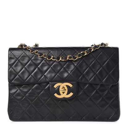 Chanel Lambskin Quilted XL Jumbo Single Flap Black 1 of 17