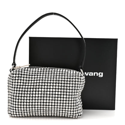 Alexander Wang Mesh Crystal Rhinestone Mini Heiress Pouch Black Silver 10 of 10