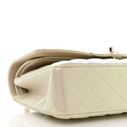 Chanel Iridescent Lambskin Quilted Medium Double Flap Ivory 8 of 12