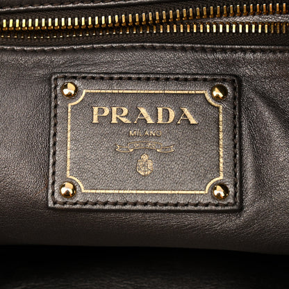 Prada Cervo Lux Print Lace Bauletto Bag Blond 5 of 13