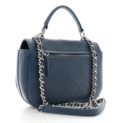 Chanel Calfskin Stitched Ring My Bag Flap Crossbody Navy 3 of 13