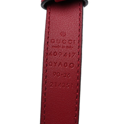 Gucci Plutone Calfskin Double G 20mm Belt 90 36 New Cherry Red 3 of 4