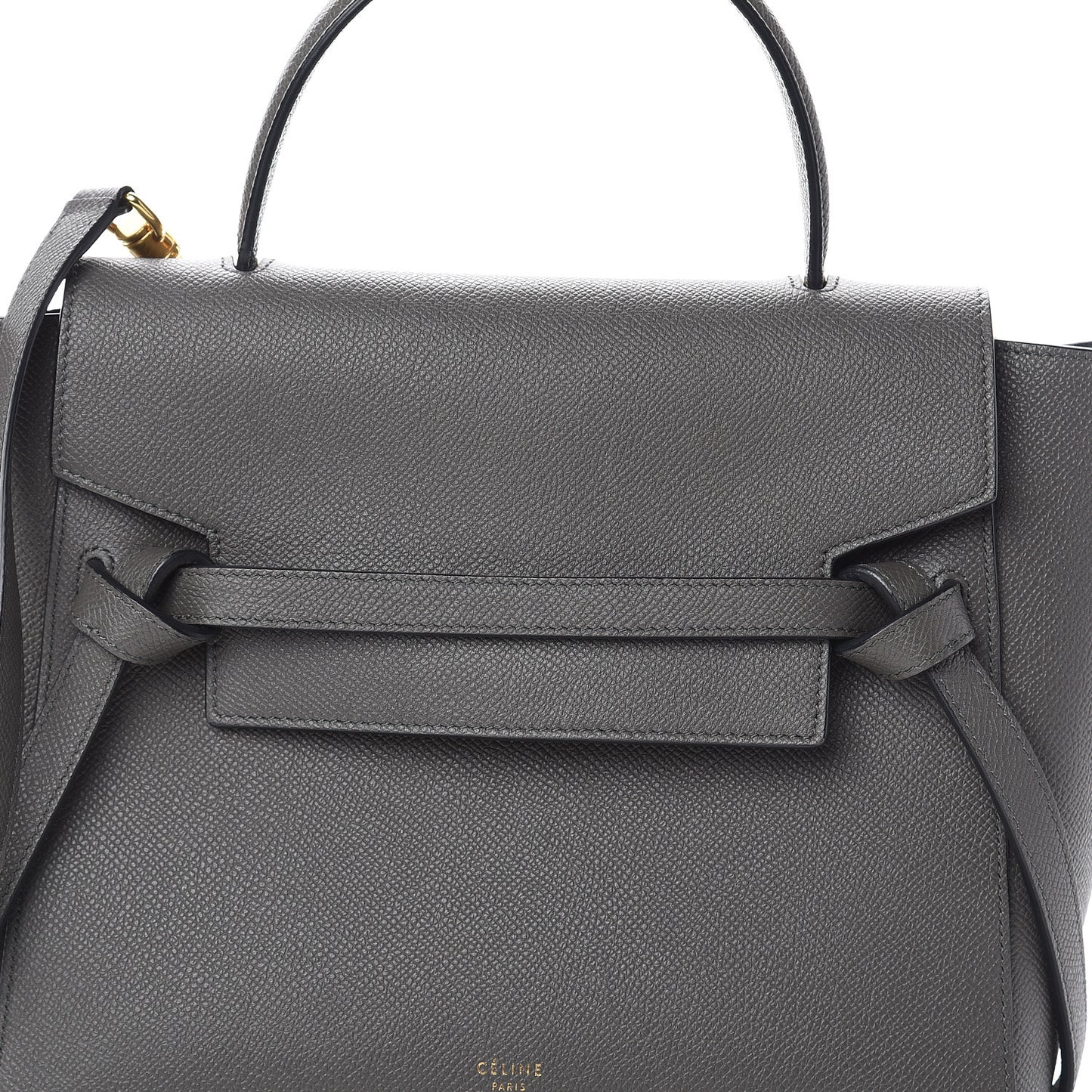 Grained Calfskin Micro Belt Bag Grey