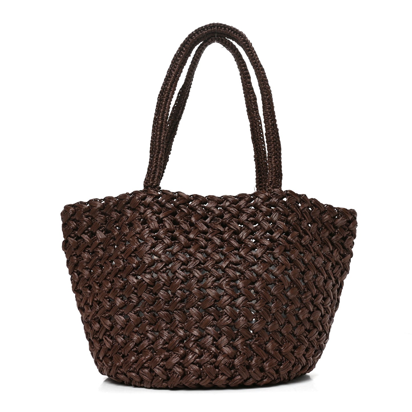 Raffia Estelle Tote Bag Brown