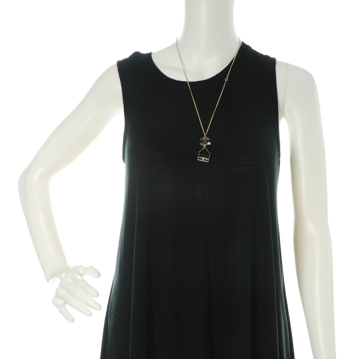 Chanel Enamel Charming Chic Classic Flap CC Charm Necklace Black 2 of 4