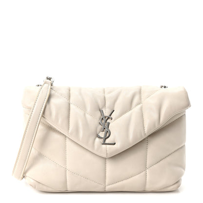 Saint Laurent Lambskin Quilted Toy Loulou Puffer Monogram Chain Satchel Crema Soft 1 of 9