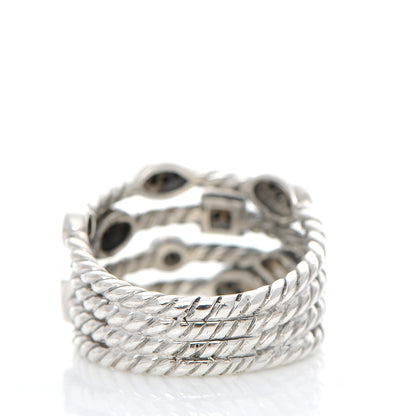 David Yurman Sterling Silver Black Diamond Confetti 4 Row Ring 55.5 7.5 4 of 5