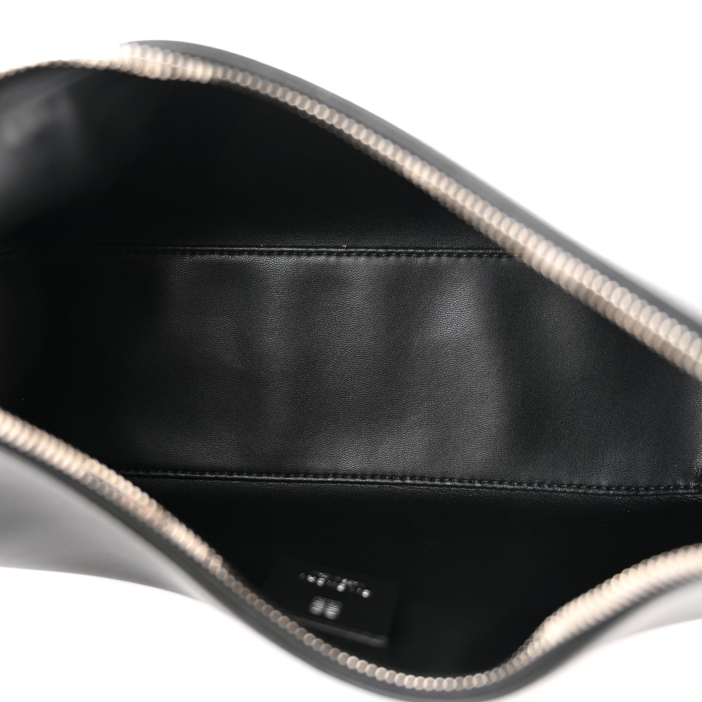 Smooth Calfskin Small Moon Cut Out Shoulder Bag Black