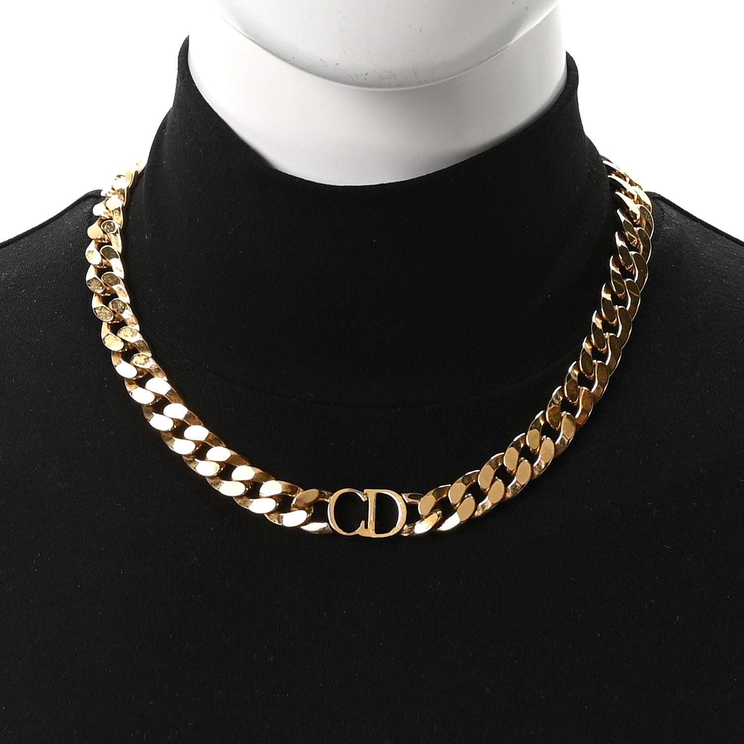 Christian Dior Metal Danseuse Etoile Chain Choker Necklace Gold 2 of 5