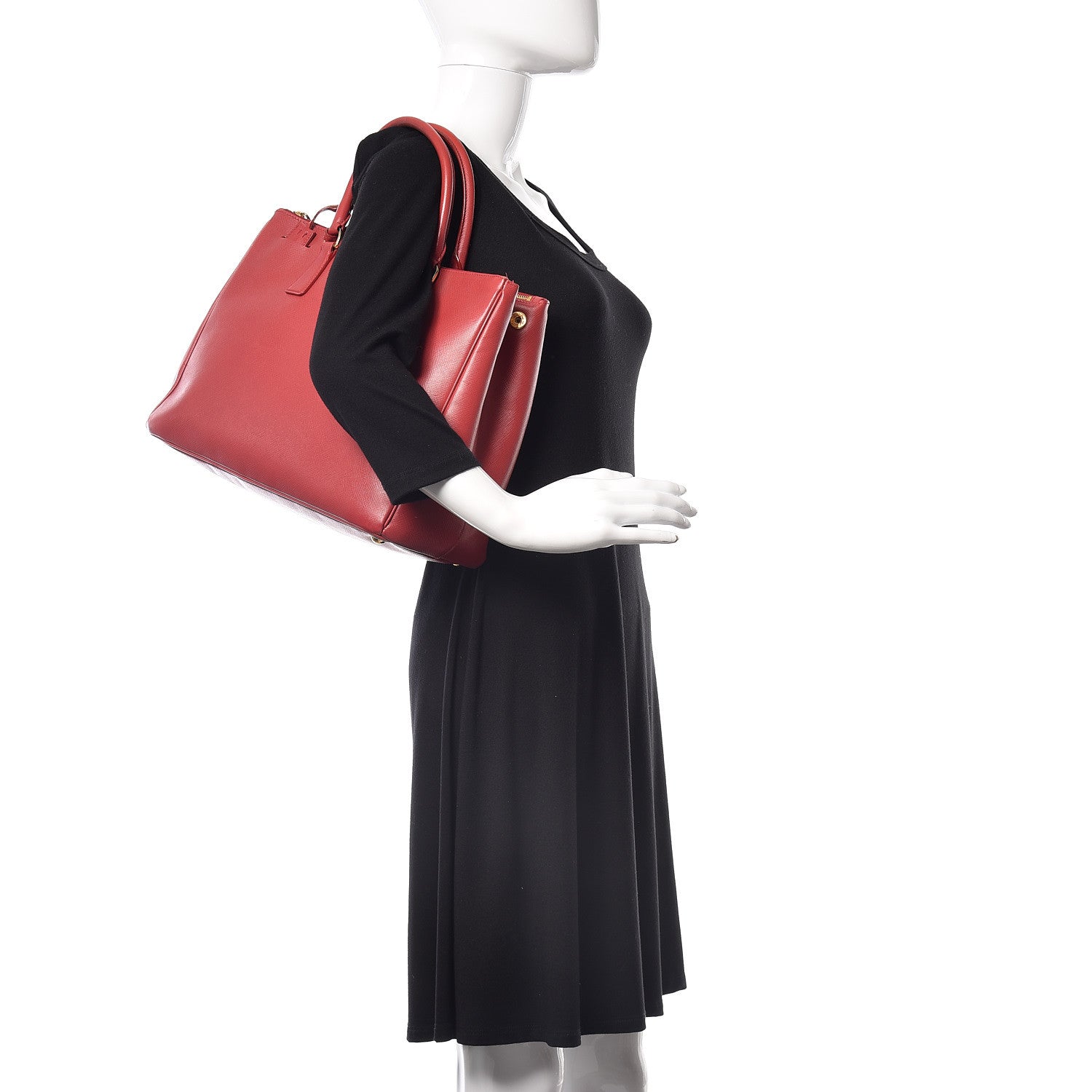 Prada Saffiano Lux Large Galleria Double Zip Tote Fuoco 2 of 17