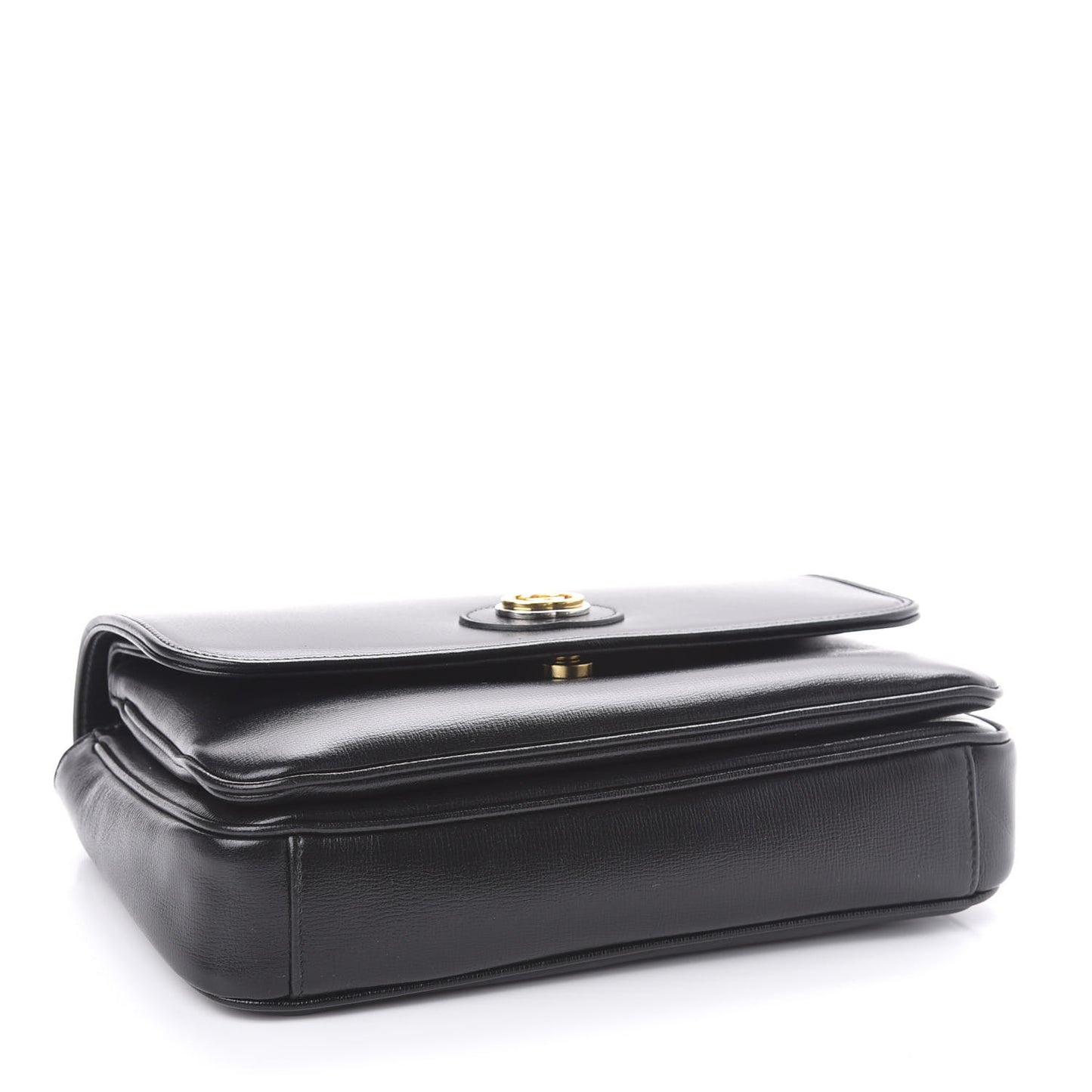 Azalea Calfskin Small Marina Chain Shoulder Bag Black