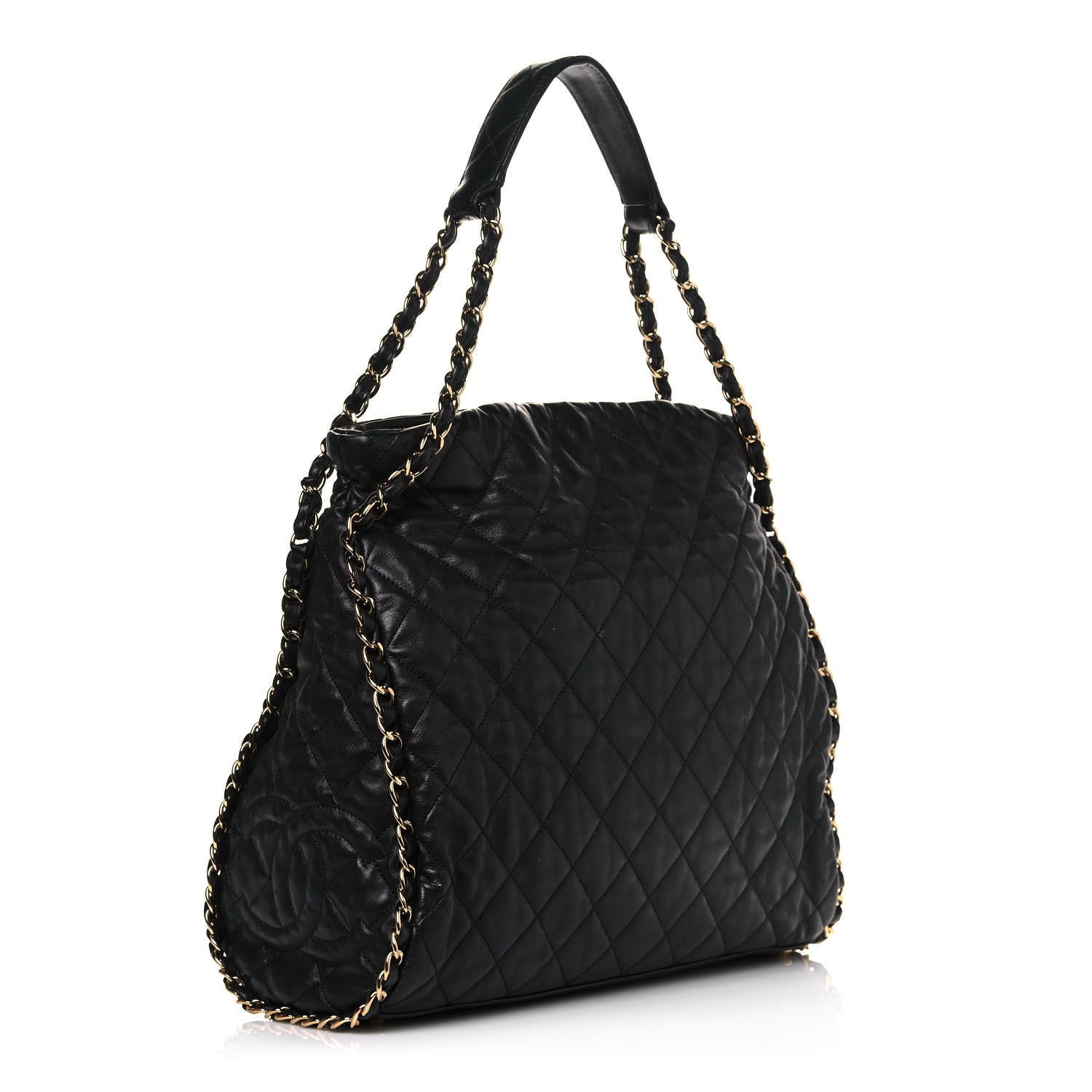 Chanel Calfskin Quilted Large Chain Me Hobo Black 3 of 18