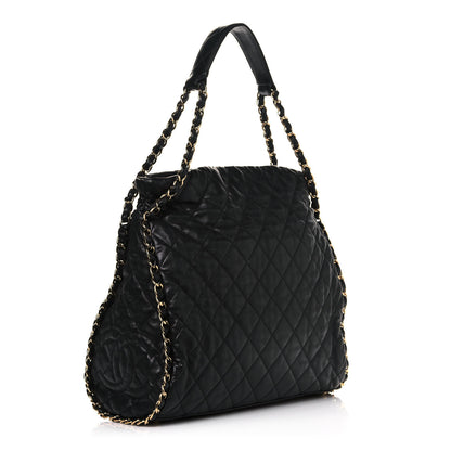 Chanel Calfskin Quilted Large Chain Me Hobo Black 3 of 18