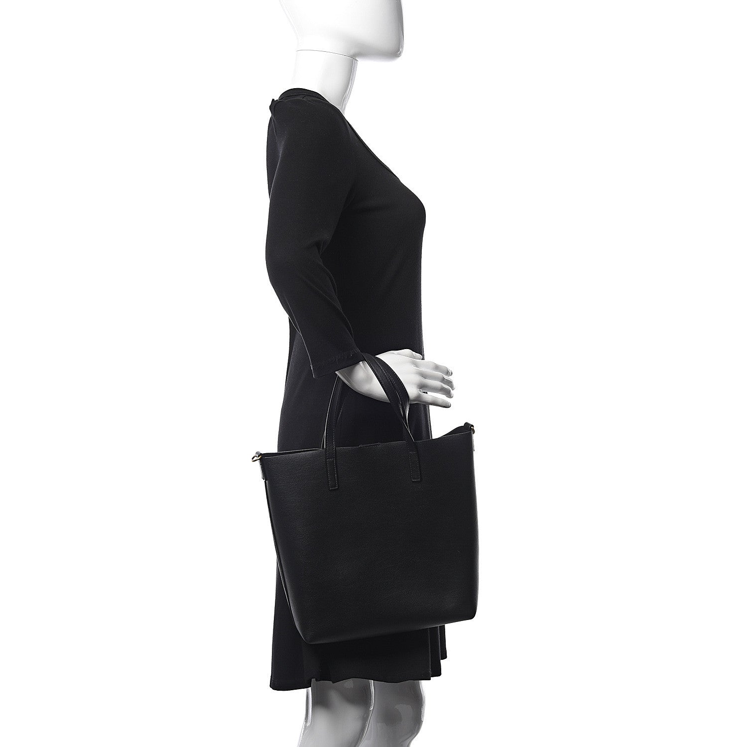 Saint Laurent Calfskin Toy Shopping Tote Black 2 of 9