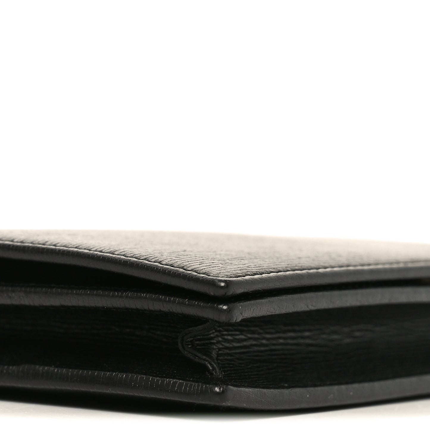 Textured Calfskin Medium Betty Chain Wallet Black