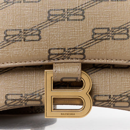 Balenciaga Coated Canvas BB Monogram Small Hourglass Top Handle Bag Beige Brown 9 of 11