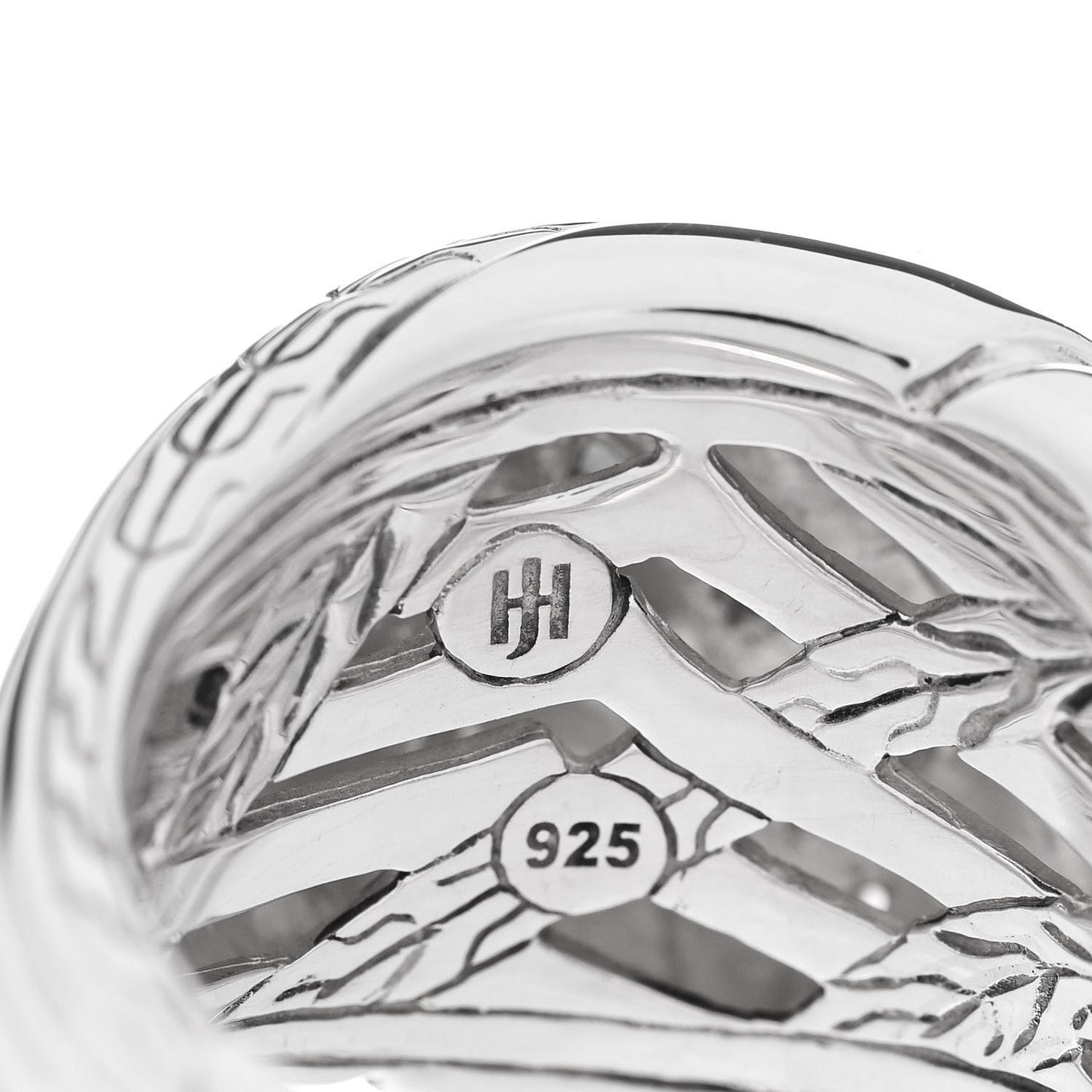 Sterling Silver Grey Diamond Lahar Dome Ring 54 7