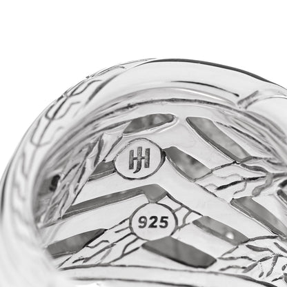 John Hardy Sterling Silver Grey Diamond Lahar Dome Ring 54 7 5 of 7