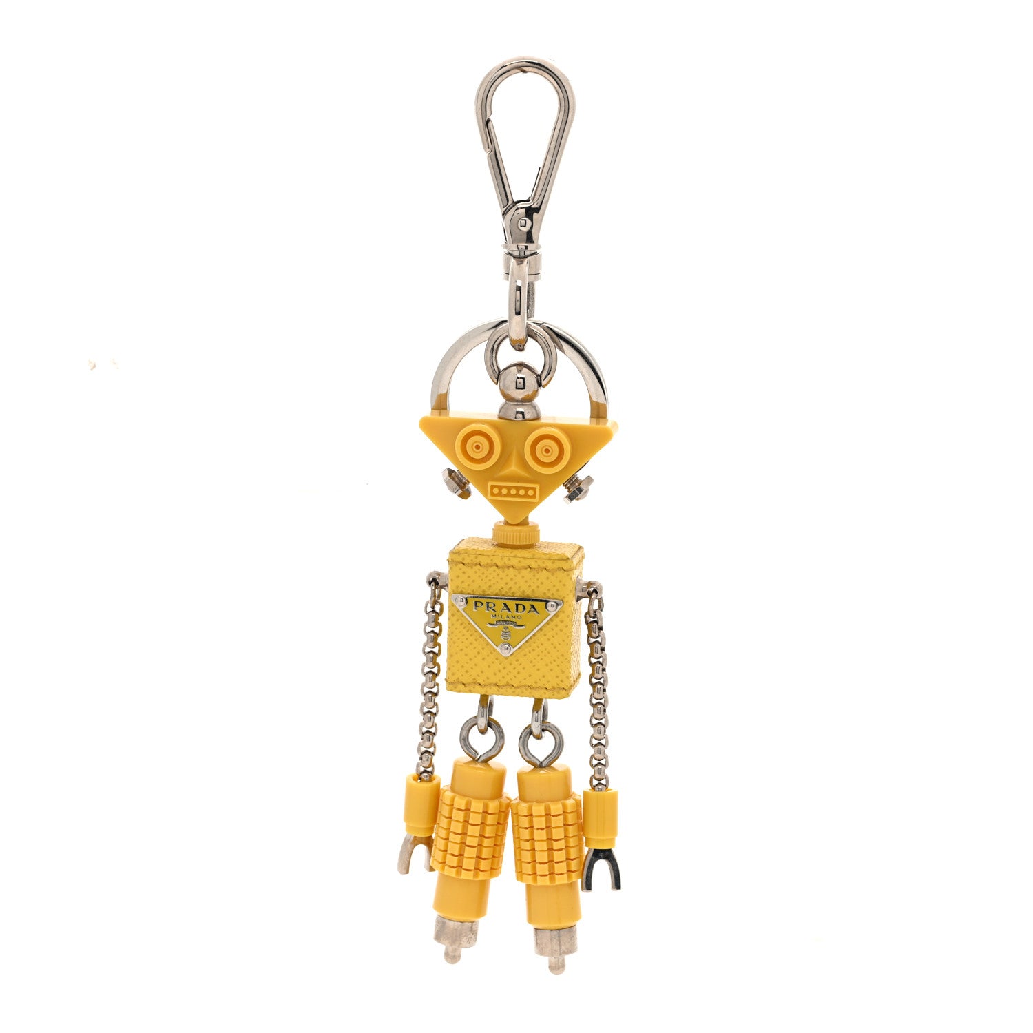 Prada Saffiano Edward Robot Trick Keychain Sunny Yellow 1 of 3