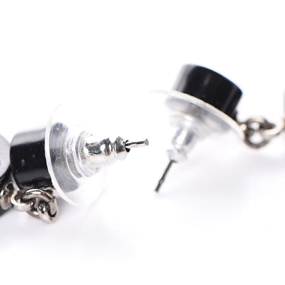 Chanel Resin CC Drop Earrings Black 4 of 4