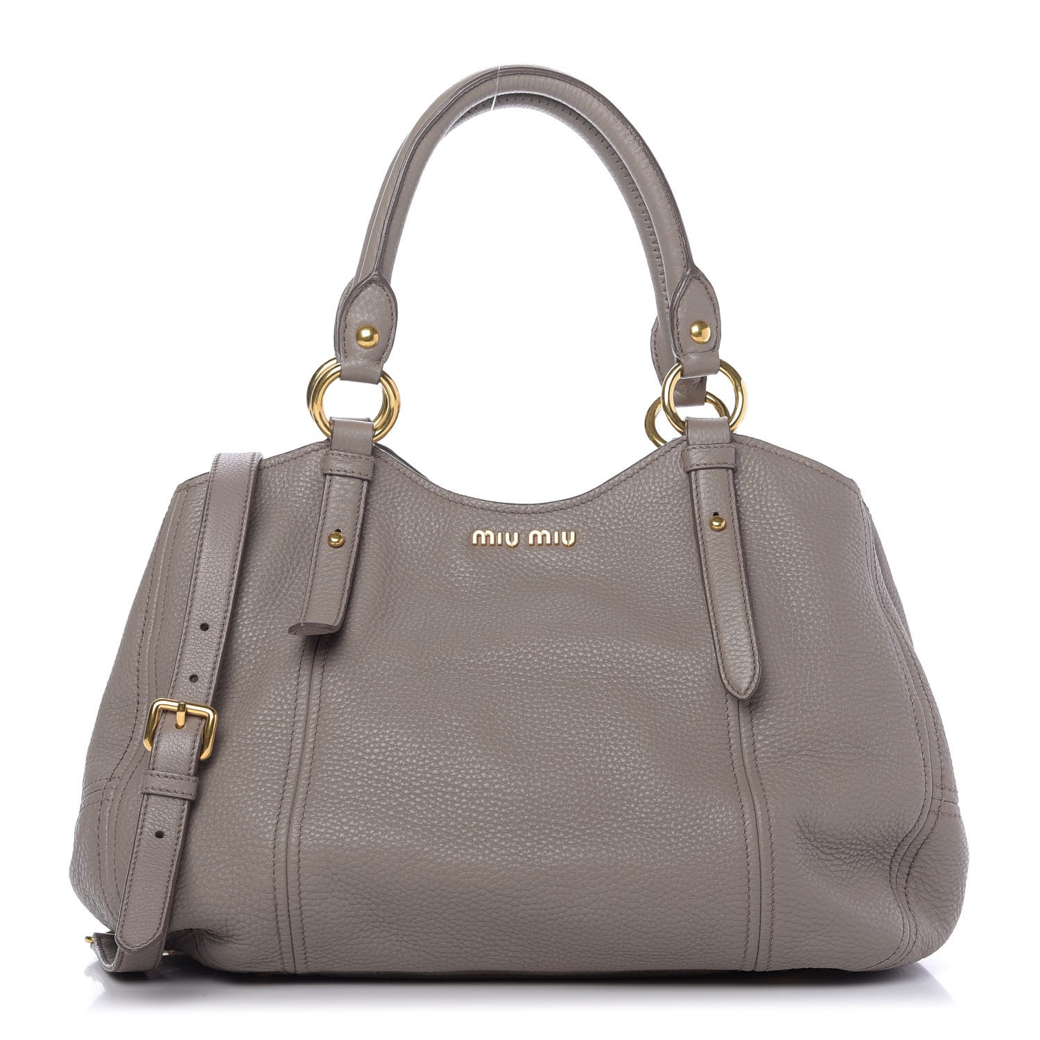 Miu Miu Vitello Daino Top Handle Tote Argilla 1 of 12