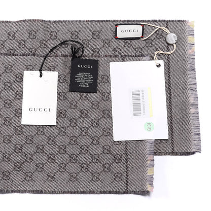 Gucci Wool Monogram Blooms Print Scarf Navy 4 of 4