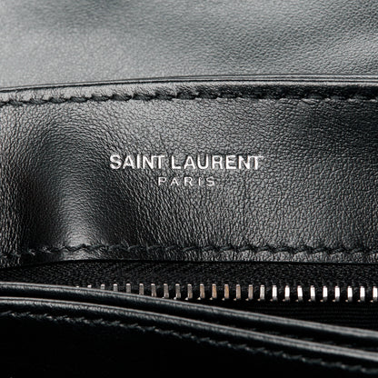Saint Laurent Calfskin Y Quilted Monogram Toy Loulou Crossbody Bag Black 6 of 11