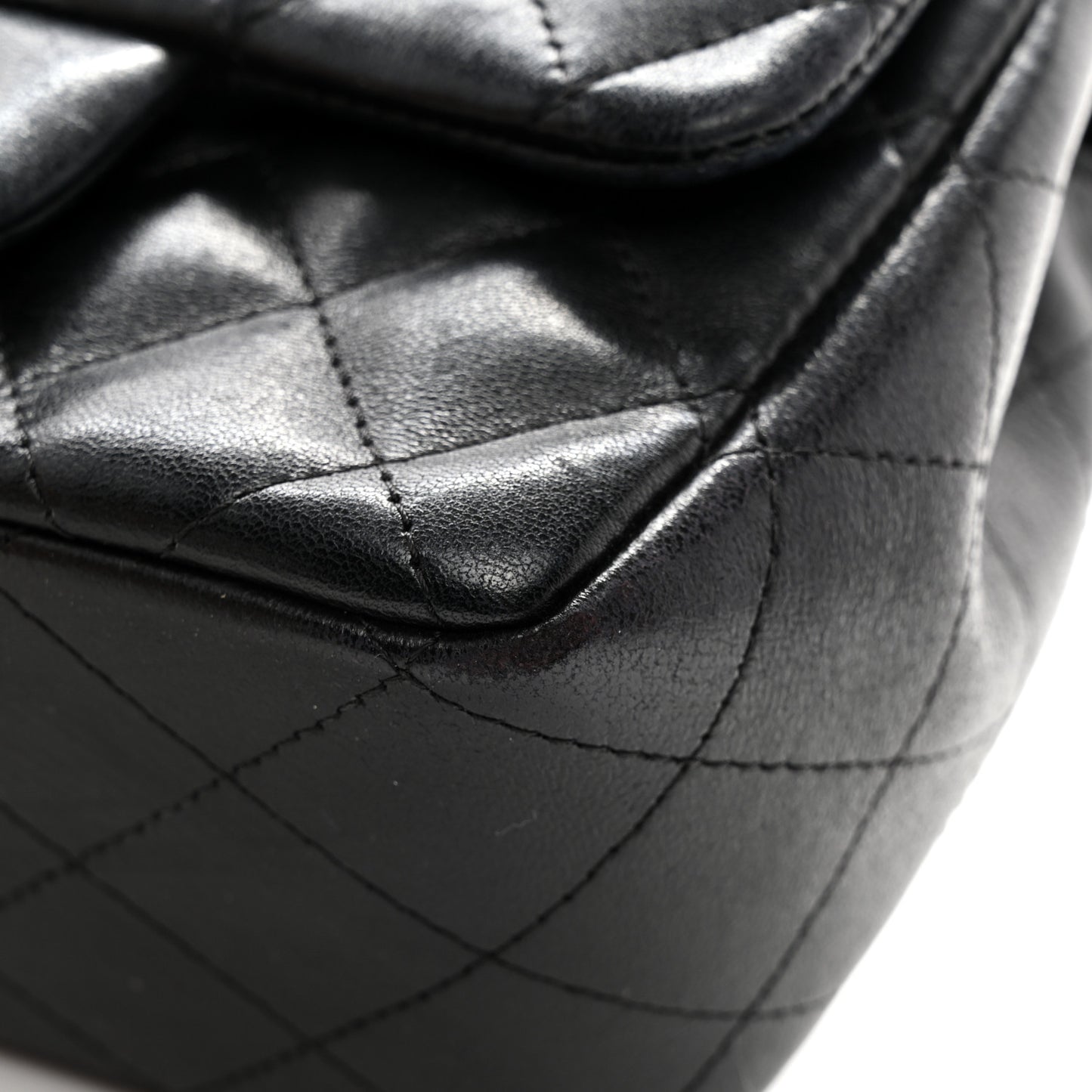 Lambskin Quilted Mini Square Flap Black