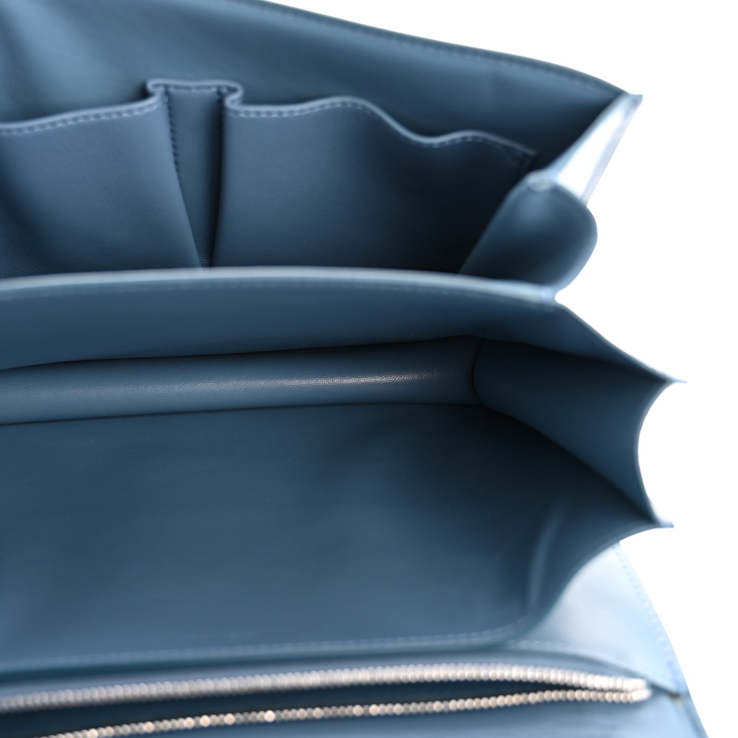 Box Calfskin Medium Classic Box Flap Bag Slate Blue