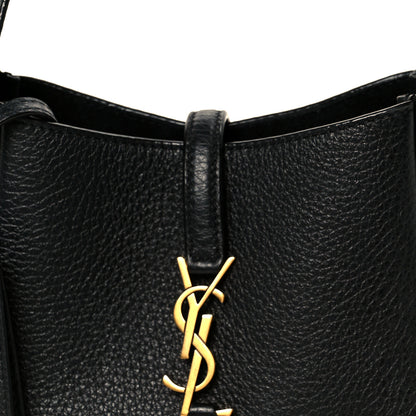 Saint Laurent Grained Calfskin Baby Le 5 A 7 Supple Hobo Black 10 of 13