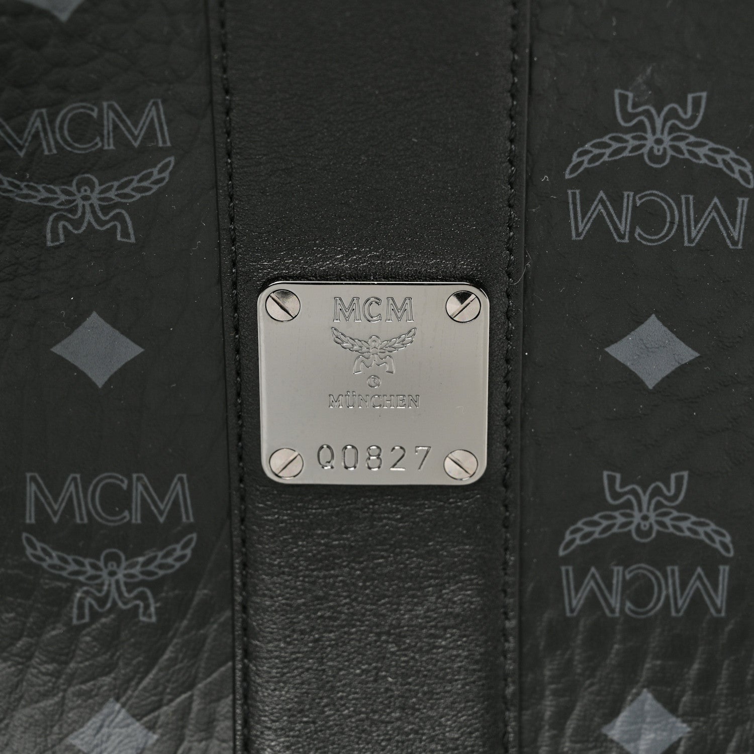 MCM Visetos Medium Liz Reversible Shopper Tote Black 1748384
