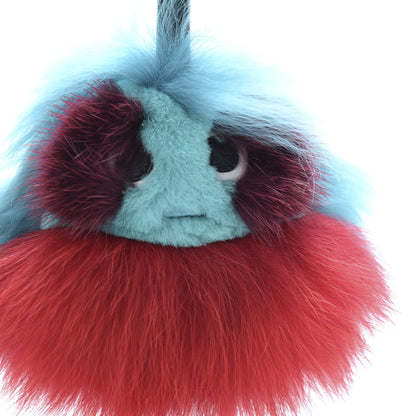 Fendi Mink Fox Fur Dad Wonders Bag Charm Blue Multicolor 5 of 5