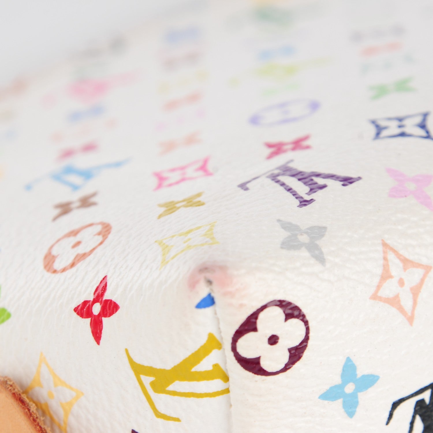 Louis Vuitton Monogram Multicolor Cosmetic Pouch White Litchi 10 of 13