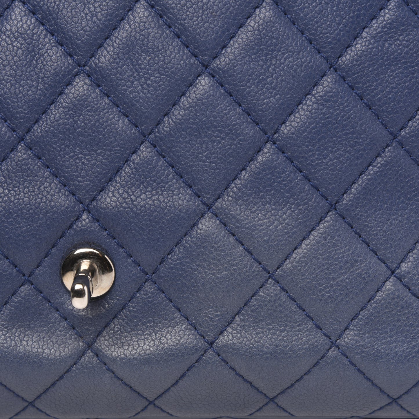 Caviar Quilted Jumbo Single Flap Dark Blue