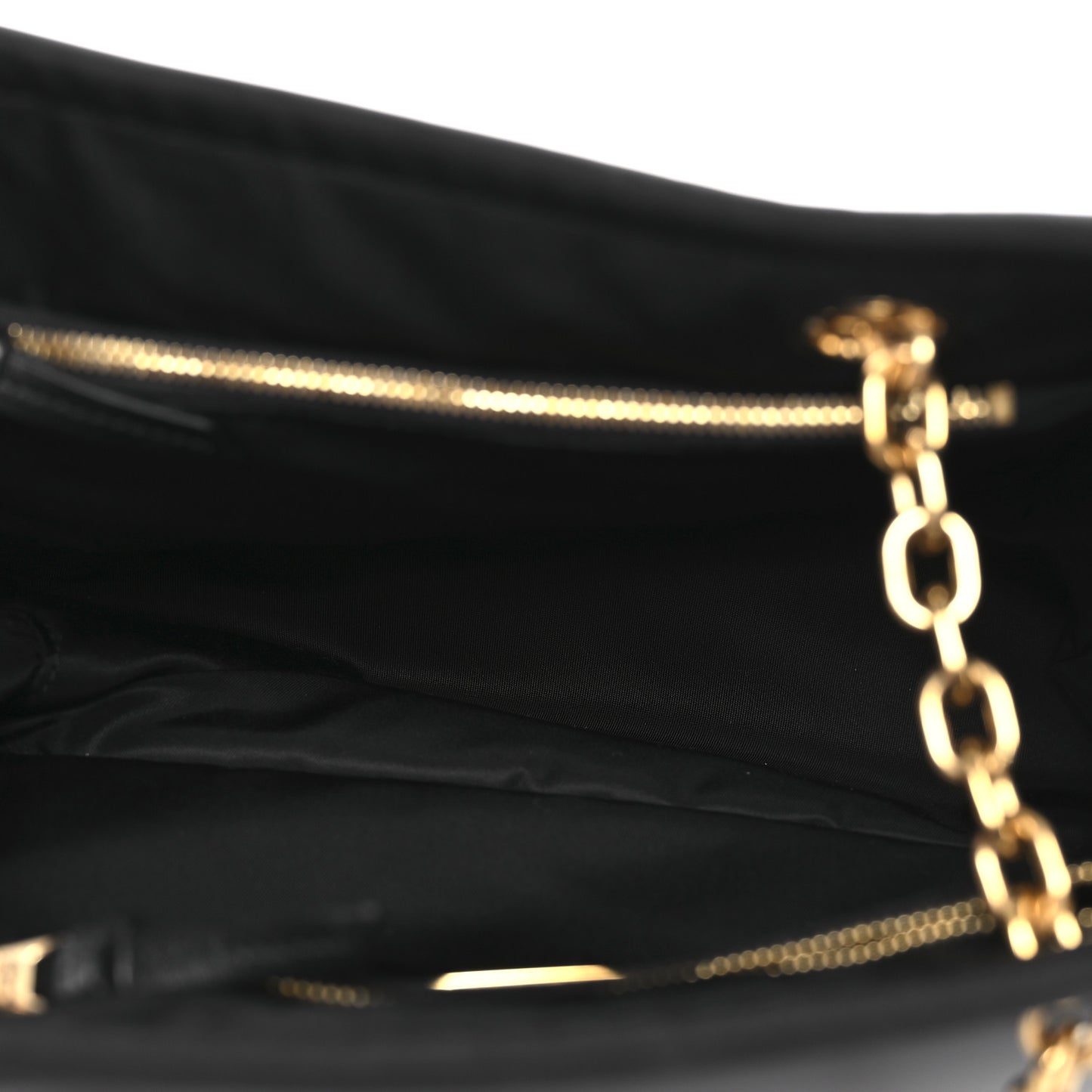 Tessuto Nylon Chain Shoulder Bag Black