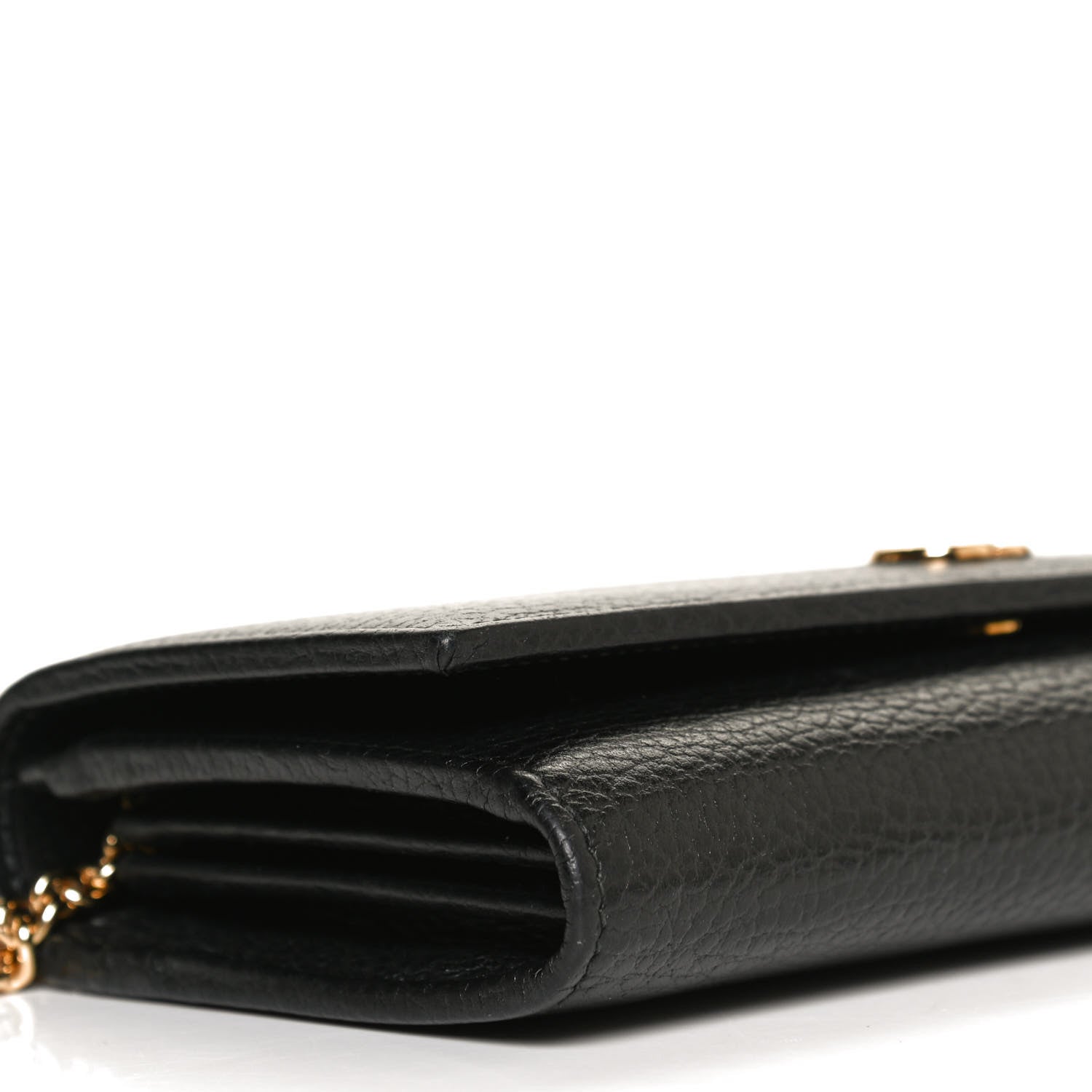 Gucci Calfskin Petite GG Marmont Wallet Chain Bag Black 9 of 12