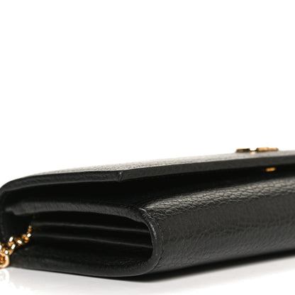 Gucci Calfskin Petite GG Marmont Wallet Chain Bag Black 9 of 12