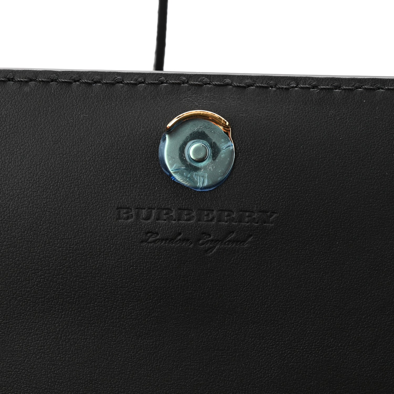 Burberry Derby Calfskin House Check Mini Hampshire Wallet On Chain Black 6 of 9