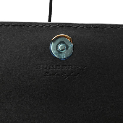 Burberry Derby Calfskin House Check Mini Hampshire Wallet On Chain Black 6 of 9