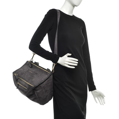 Givenchy Nubuck Crocodile Embossed Medium Pandora Dark Grey 2 of 8