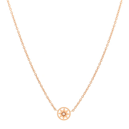 Christian Dior 18K Rose Gold Diamond XS Rose Des Vents Necklace 1 of 4