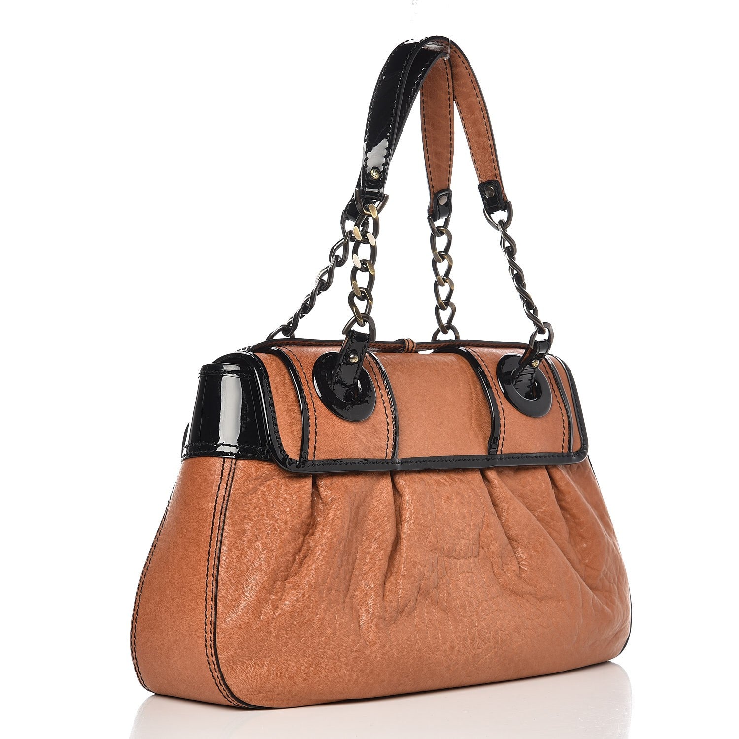 Fendi Nappa Patent B Bag Osso Black 3 of 8