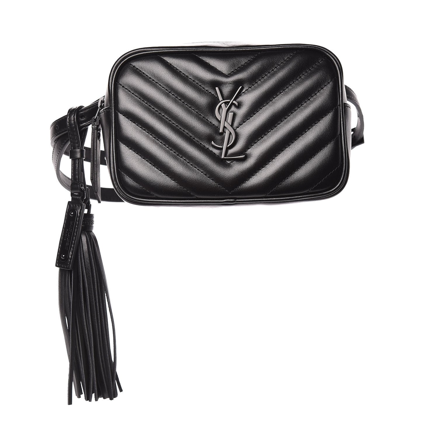 Calfskin Matelasse Monogram Lou Belt Bag Black