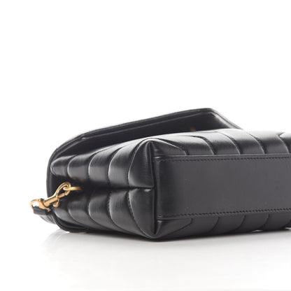 Saint Laurent Calfskin Y Quilted Monogram Toy Loulou Crossbody Bag Black 7 of 9