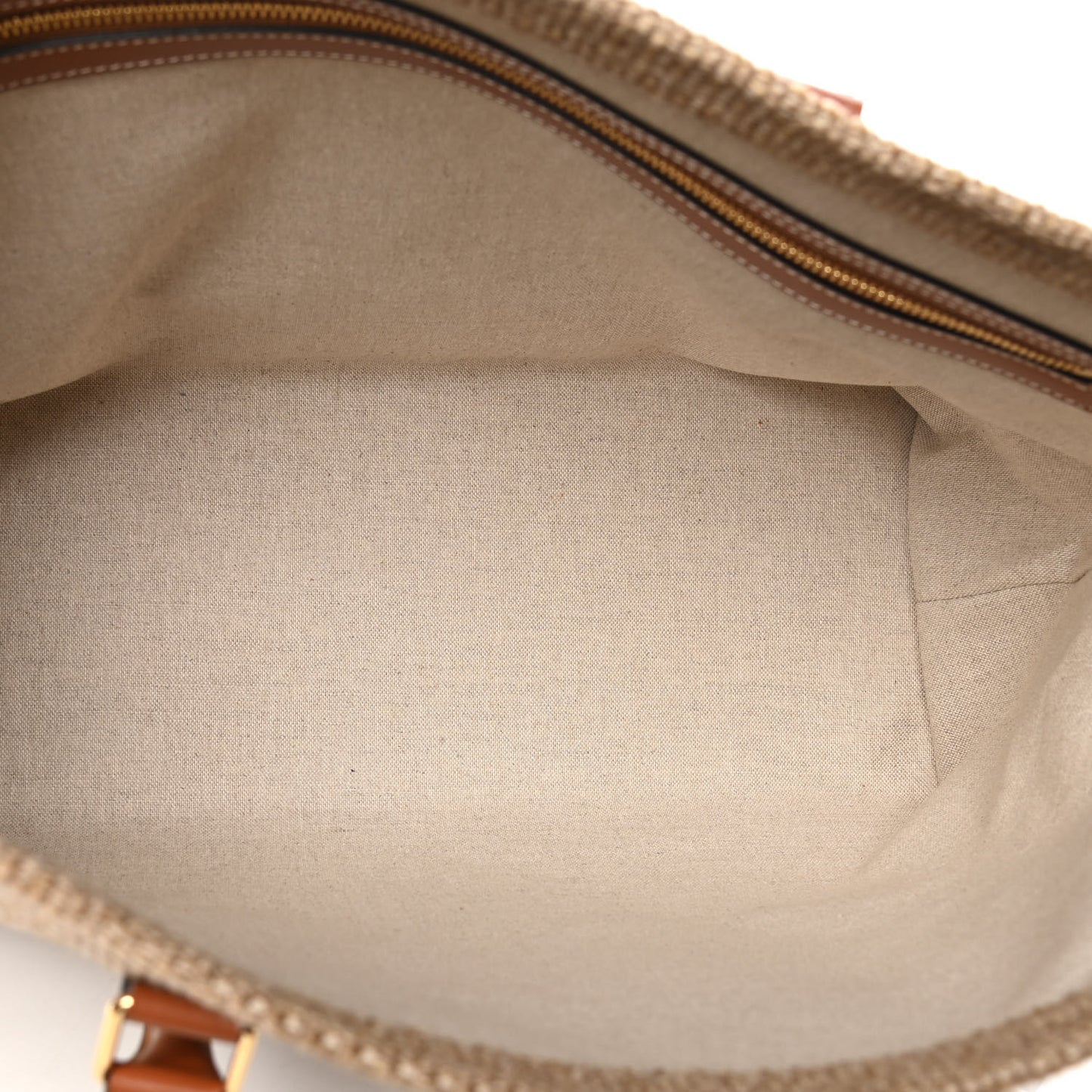 Textile Calfskin Horizontal Cabas Beige Tan